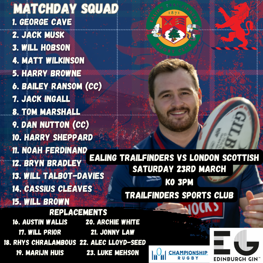 London Scottish Name Team To Face Ealing London Scottish Rugby