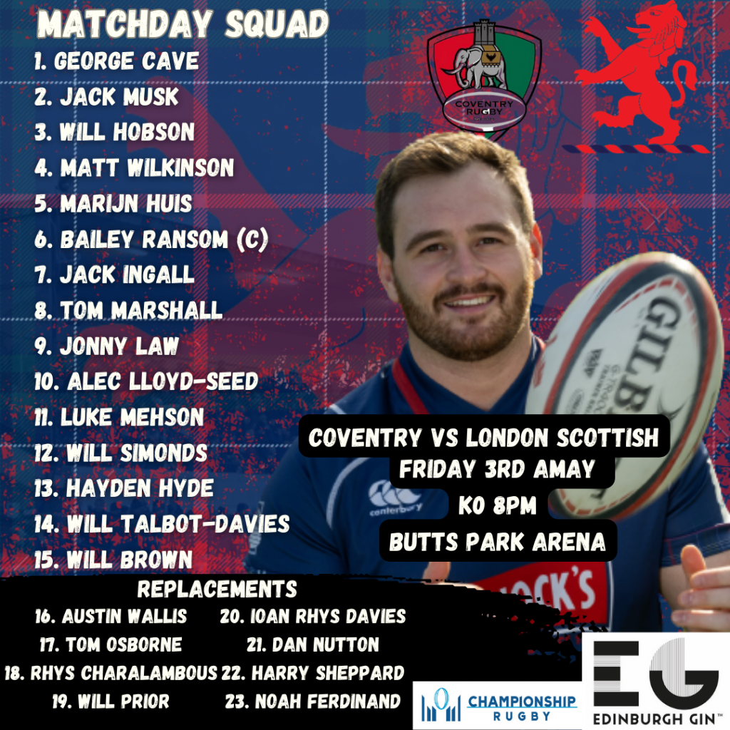 London Scottish Name Team for Friday Trip to Coventry - London Scottish ...